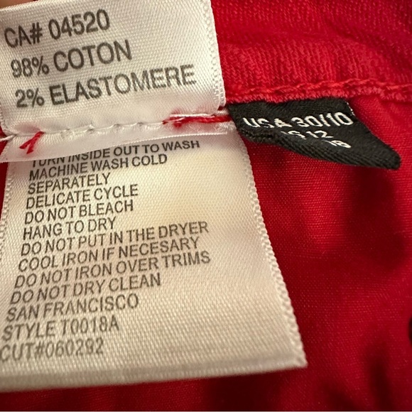 Tru Luxe Womens Red Jeans Sz 30/10 - Picture 9 of 10